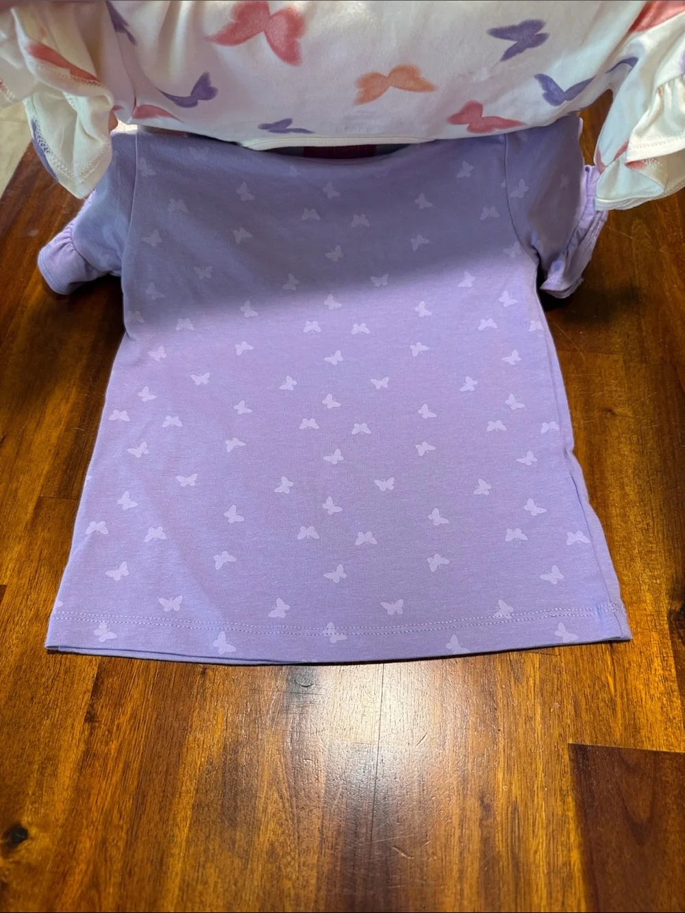 NWT Pekkle Girls' Purple, Cream, Pink Butterfly Mix & Match 8 Piece Set, 3T